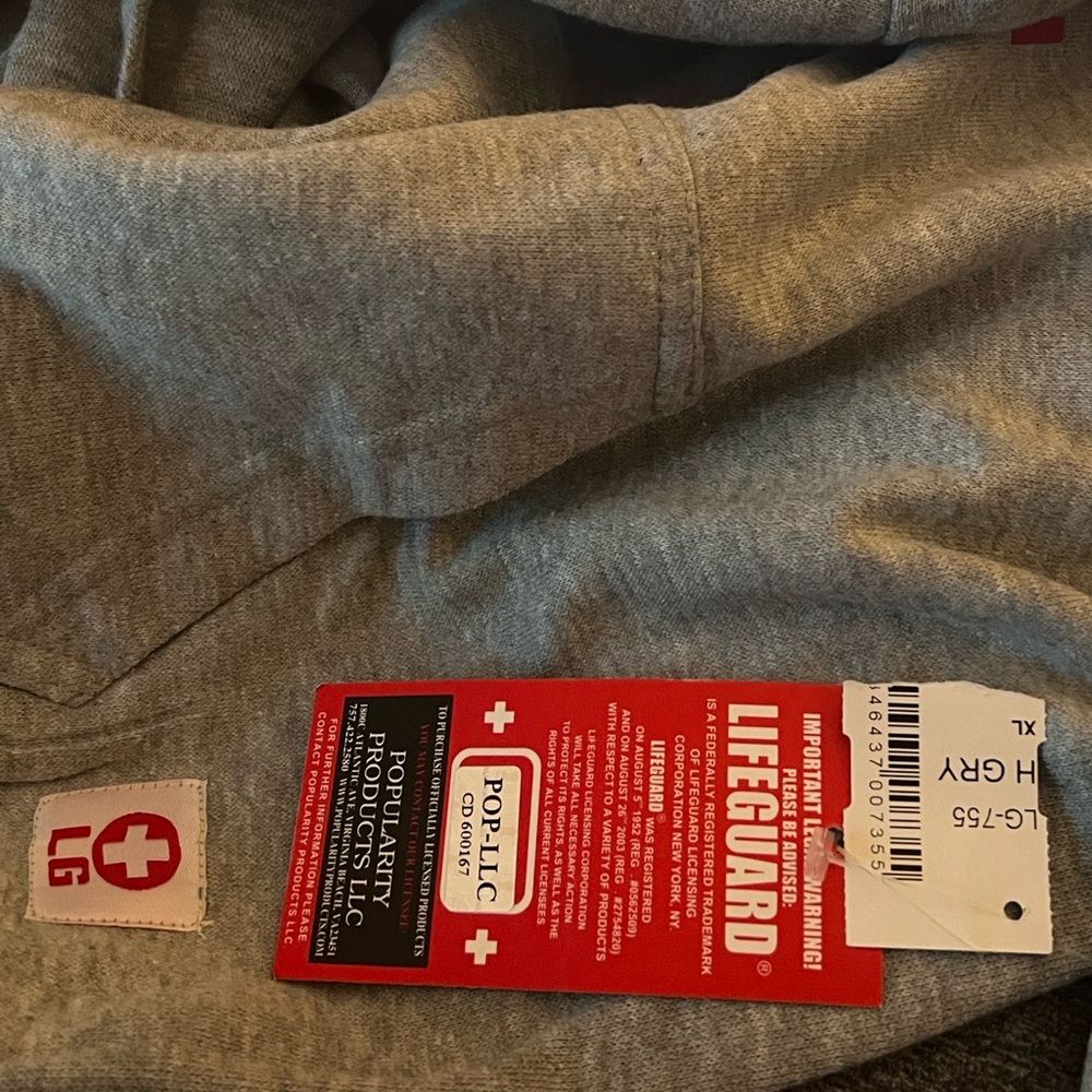 Officially Licensed LIFEGUARD brand hoodie unisex XL Grey - Picture 10 of 11